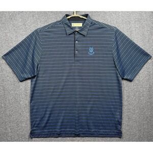Donald Ross Polo Shirt Mens XXL Blue Stripe Saint Andrews Golf Links Performance